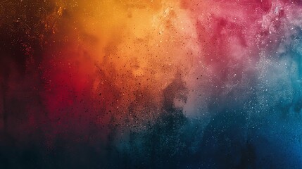 Poster - Abstract colorful smoke cloud, blending vibrant hues of red, yellow, blue, and pink. Great for artistic backgrounds, creative designs, and textures.