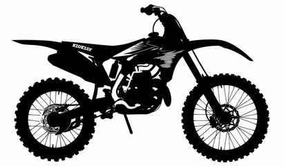 Wall Mural - a black and white picture of a dirt bike