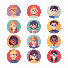 Wall Mural - a group of people with glasses on their faces