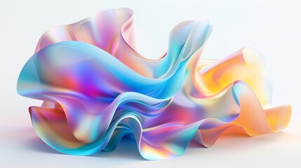 Poster - Abstract gradient fabric folds with vibrant colors, creating a visually striking and dynamic composition.