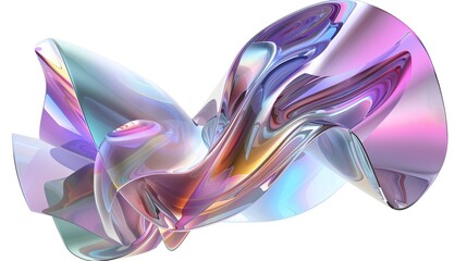 Poster - Abstract 3D shape with vibrant colors and smooth curves, creating a futuristic and dynamic visual impact.