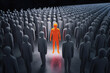 © Stanley - Standout Leader in an orange color between ordinary gray figures