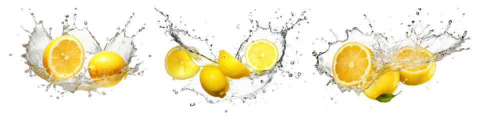 Wall Mural - Lemon splash water food set
