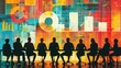 © Digital Artistry Den - of an executive briefing session showcasing top level managers reviewing and discussing a company s quarterly performance data including charts graphs and infographics The scene depicts a