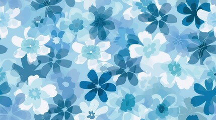 Naklejka na meble Captured flowers flat design top view captured theme water color Monochromatic Color Scheme. Seamless Pattern, Fabric Pattern.