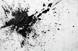 © crescent - Abstract grunge art with splashes of black ink on white canvas.