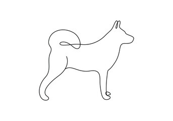 Wall Mural - Continuous one line drawing of dog vector illustration