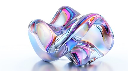 Poster - Abstract digital art piece featuring fluid, colorful shapes and smooth gradients, creating an eye-catching, modern visual experience.