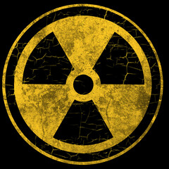 Dirty rough style radiation circle sign