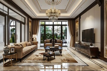 Wall Mural - European style living room interior design