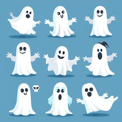 Wall Mural - funny ghosts for halloween