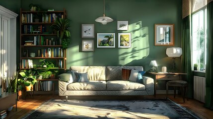 A green living room