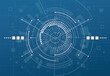 © royyimzy - Modern technology background. Target screen elements. Outline HUD user interface for business. Vector illustration