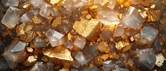 Unrefined gold ore with quartz crystals