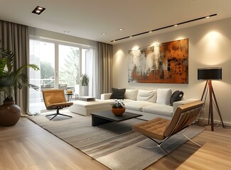 Sticker - Living room with modern minimalist style