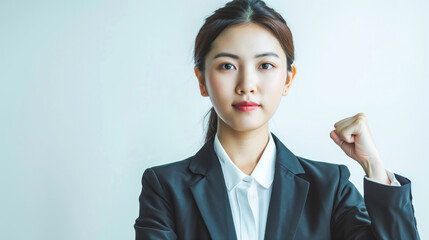Sticker - Chinese corporate woman showing her fist
