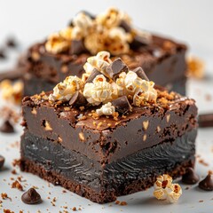 Wall Mural - indulge in delight of a decadence of chocolate brownie with thick crusted chocolate layered, carefully crafted with dark rich chocolate