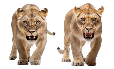 lioness isolated on a transparent background