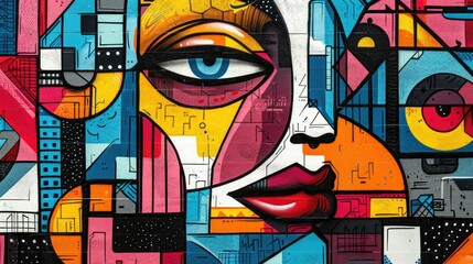 Poster - Visually striking and creatively designed urban posters inspired by the energy and vibrancy of graffiti art featuring bold geometric patterns vibrant colors and dynamic compositions