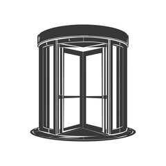 Wall Mural - silhouette revolving door black color only