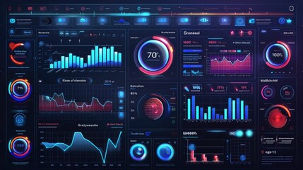 Poster - Sleek and modern social media analytics dashboard featuring comprehensive data visualization and key performance metrics Designed for efficient digital marketing analysis strategic planning and