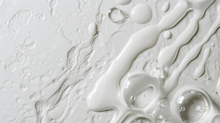 Canvas Print - Close up of water drops on a white surface, reflecting light. High resolution photography. 