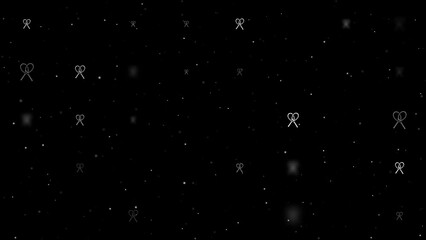 Poster - template animation of evenly spaced crossed tennis rackets symbols of different sizes and opacity. a