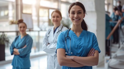 Canvas Print - The Medical Team Smiling Together