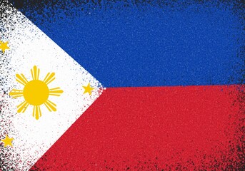 Canvas Print - philippines flag with spray paint