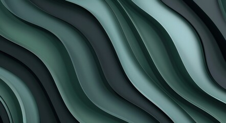 Wall Mural - 3d render of abstract dark background with green and gray color