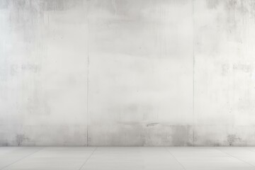 Poster - Spacious clean white concrete textured wall with floor, minimalist backdrop