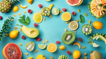 Wall Mural - Mixed Fruits from Above