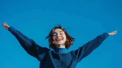 Poster - The joyful young woman