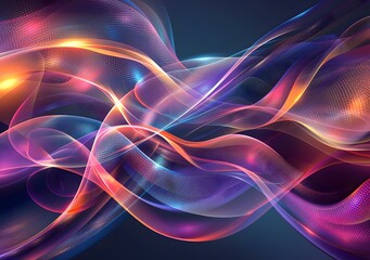 Wall Mural - Colorful Wavy Lightæšˆ