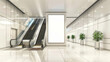 © standret - Blank horizontal poster in modern public place with escalators
