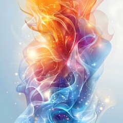 Wall Mural - Abstract colorful wavy background