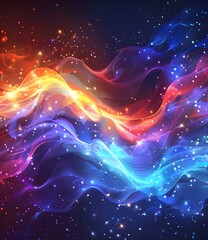 Poster - Wavy Multicolor Abstract Background