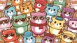 © Ada - Colorful cartoon bears background wallpaper