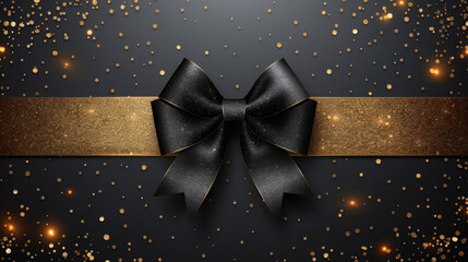 Wall Mural - Elegant Ribbon with Golden Ornaments