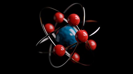 Poster - Lead atom: Show the structure of a lead atom, with 82 protons, 125 neutrons, and 82 electrons, and its use in batteries and radiation shielding.