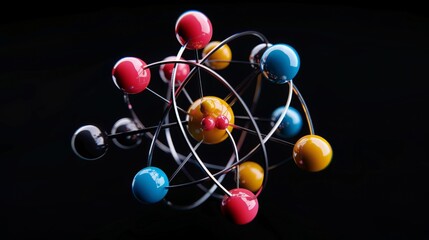 Poster - Lead atom: Show the structure of a lead atom, with 82 protons, 125 neutrons, and 82 electrons, and its use in batteries and radiation shielding.