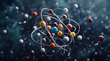 Poster - Sulfur atom: Visualize a sulfur atom, with 16 protons, 16 neutrons, and 16 electrons, and its importance in proteins and fertilizers