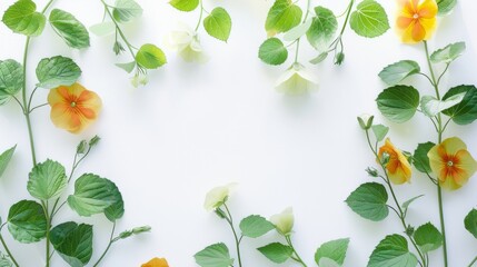 Wall Mural - A white piece of paper with a yellow sunflower on it