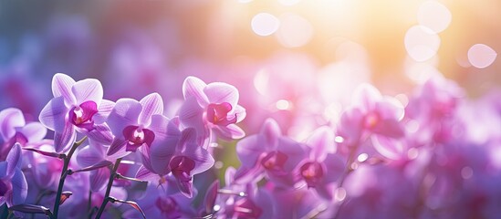 Aufkleber - orchid plant with a defocused effect Use for background or background in business concept. Creative banner. Copyspace image