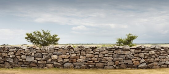Poster - The Stone wall. Creative banner. Copyspace image