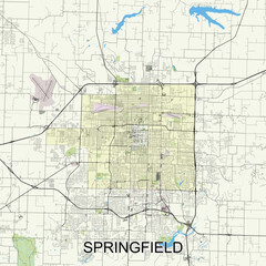  Springfield, Missouri, United States map poster art