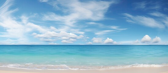 Poster - Beautiful sky on the beach. Creative banner. Copyspace image