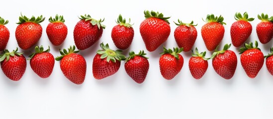 Poster - Strawberry berries white background. Creative banner. Copyspace image