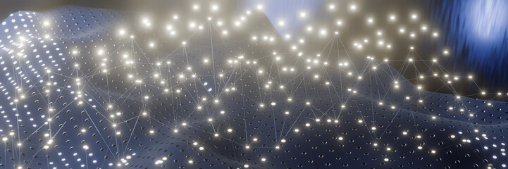 Poster - A field of glowing lights creating a dreamy and futuristic ambiance.3d rendering