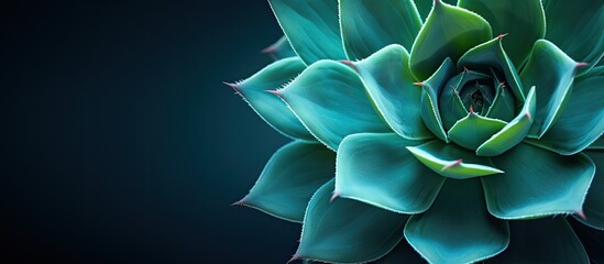 Poster - Close up of Queen Victoria Agave Agave victoriae reginae a succulent plant. Creative banner. Copyspace image